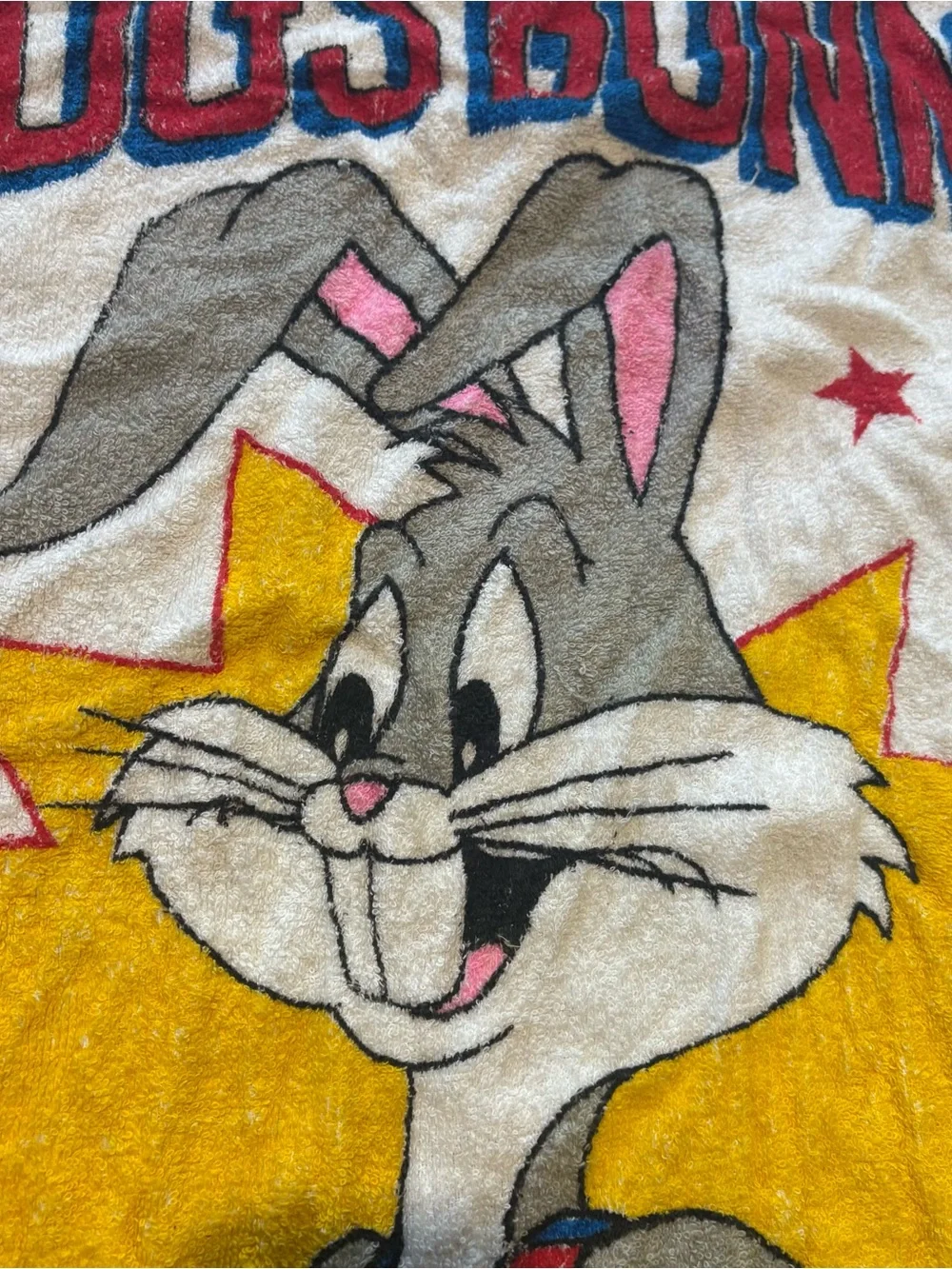 Vintage Jay Franco Beach Towel Bugs Bunny 100% Cotton 70's Retro 49”x25”
